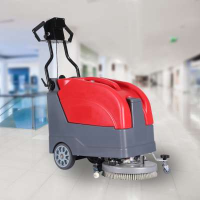 New design height-adjustable small wheel design cheap manual floor scrubber drier machine